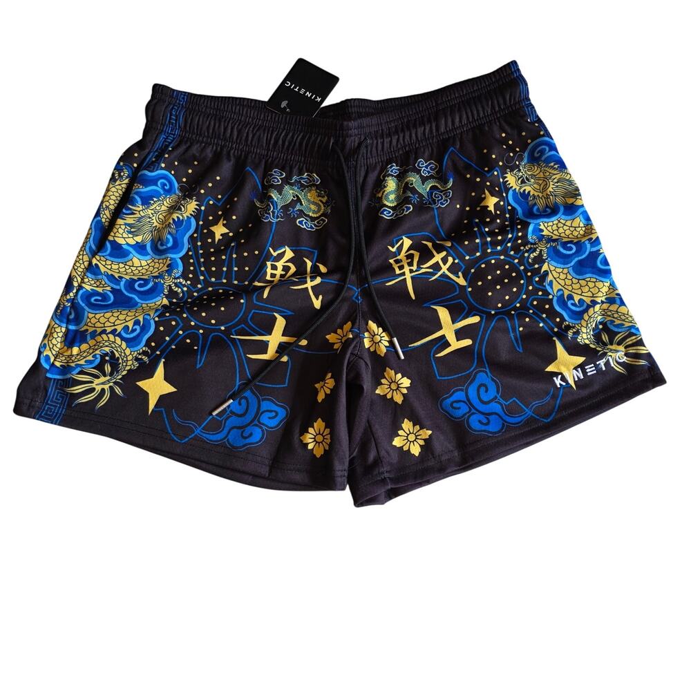 Kinetic Dragon Warrior Graphic Mesh Athletic Gym Shorts NWT Large
